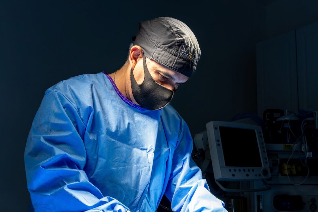 Close-up of Dr. Salas performing nose reshaping in Pembroke Pines.